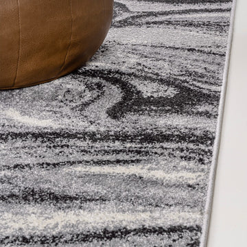 Viscon Abstract Marble Contemporary Area Rug